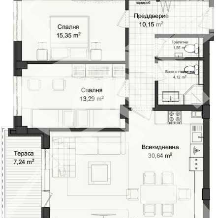 Тристаен апартамент в Пловдив, Кършияка - 122 кв.м за 853 €/кв.м - Снимка #1