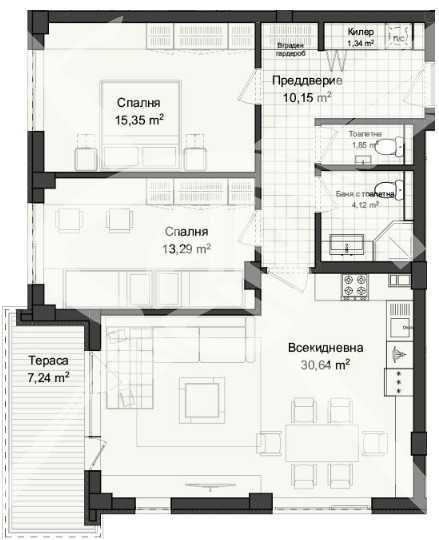 Тристаен апартамент в Пловдив, Кършияка - 122 кв.м за 853 €/кв.м - Снимка #1