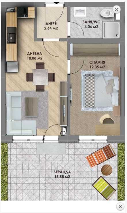 Двустаен апартамент в Пловдив, Христо Смирненски - 54 кв.м за 998 €/кв.м - Снимка #1