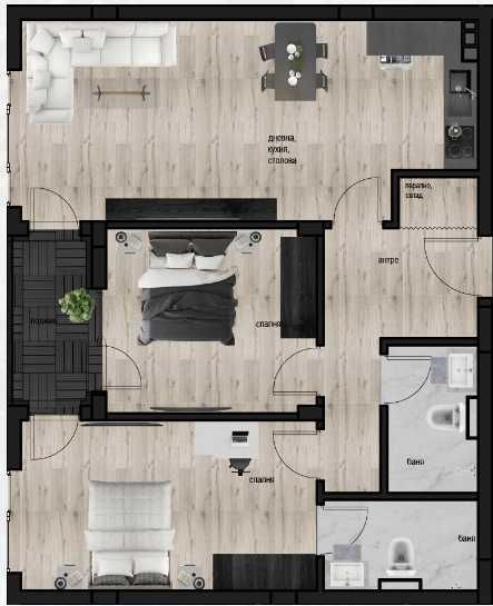 Тристаен апартамент в Пловдив, Кючук Париж - 102 кв.м за 1206 €/кв.м - Снимка #1