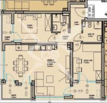 Тристаен апартамент в Бургас, Славейков - 108 кв.м за 1055 €/кв.м - Снимка #1