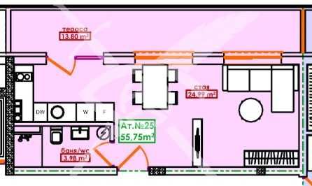 Едностаен апартамент в Бургас, Меден рудник - зона А - 55 кв.м за 466 €/кв.м - Снимка #1
