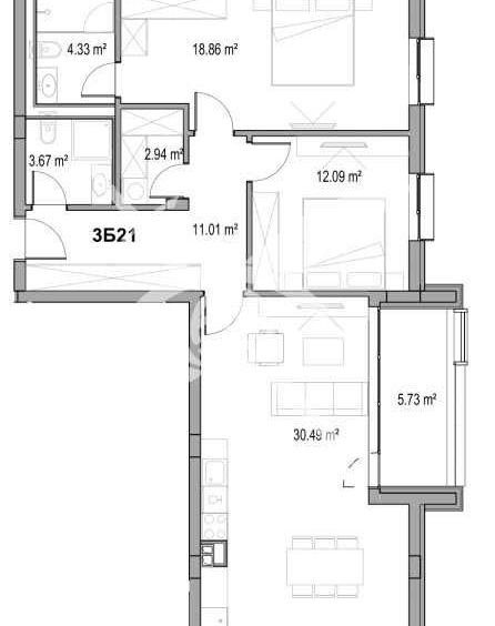Тристаен апартамент в Пловдив, Христо Смирненски - 106 кв.м за 2085 €/кв.м - Снимка #1