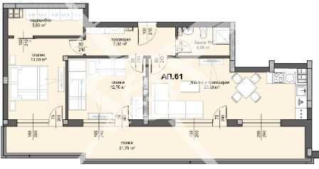 Тристаен апартамент в Пловдив, Център - 128 кв.м за 1114 €/кв.м - Снимка #1