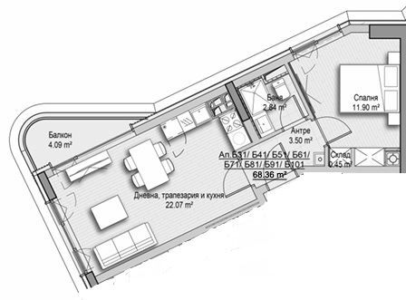 Двустаен апартамент в София, Витоша - 69 кв.м за 1597 €/кв.м - Снимка #1