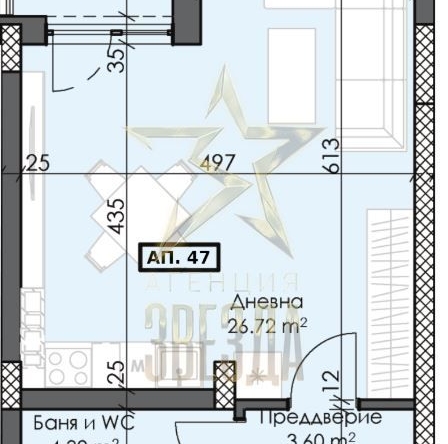 Едностаен апартамент в Пловдив, Тракия - 54 кв.м за 554 €/кв.м - Снимка #1