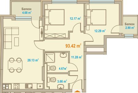 Тристаен апартамент в София, Зона Б-19 - 129 кв.м за 1186 €/кв.м - Снимка #1