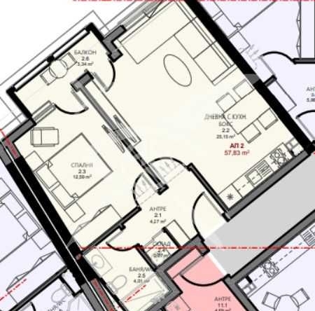 Двустаен апартамент в Поморие - 58 кв.м за 2693 €/кв.м - Снимка #1