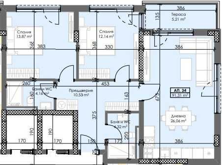 Тристаен апартамент в Пловдив, Тракия - 107 кв.м за 984 €/кв.м - Снимка #1