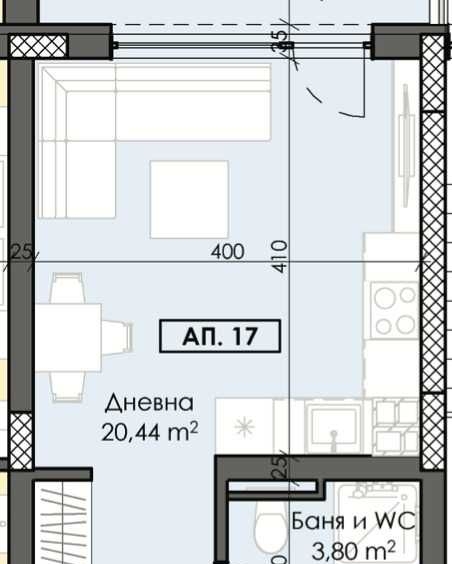 Едностаен апартамент в Пловдив, Тракия - 43 кв.м за 1076 €/кв.м - Снимка #1