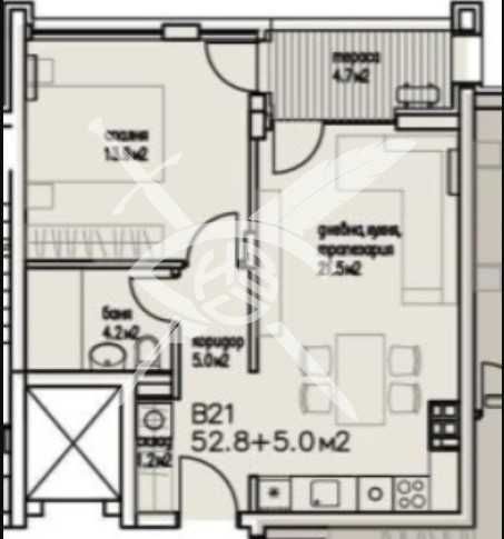 Двустаен апартамент в Бургас, Сарафово - 57 кв.м за 1249 €/кв.м - Снимка #1