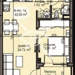 Тристаен апартамент в Бургас, Изгрев - 62 кв.м за 663 €/кв.м - Снимка #1