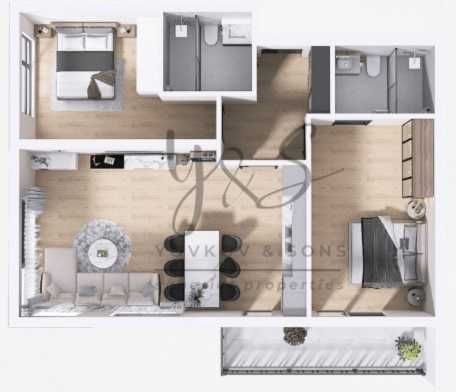 Тристаен апартамент в Пловдив, Христо Смирненски - 101 кв.м за 1310 €/кв.м - Снимка #1