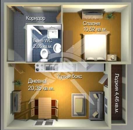 Двустаен апартамент в Бургас, Меден рудник - зона А - 37 кв.м за 1808 €/кв.м - Снимка #1