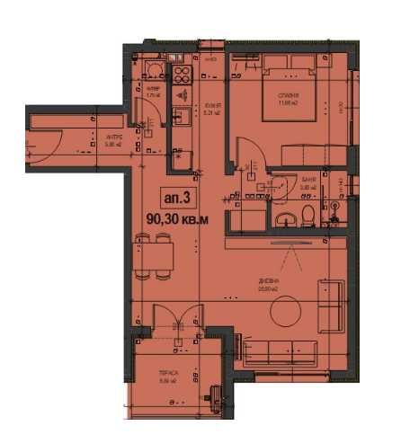 Двустаен апартамент в Асеновград - 90 кв.м за 753 €/кв.м - Снимка #1