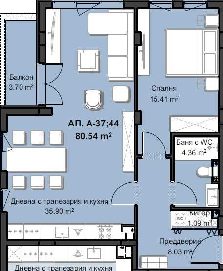Двустаен апартамент в Пловдив, Христо Смирненски - 96 кв.м за 1297 €/кв.м - Снимка #1