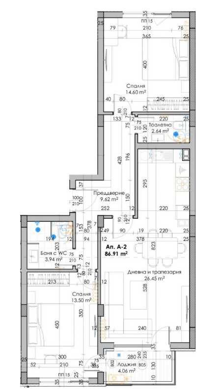 Тристаен апартамент в Пловдив, Кючук Париж - 100 кв.м за 886 €/кв.м - Снимка #1