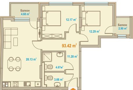 Тристаен апартамент в София, Зона Б-19 - 129 кв.м за 2379 €/кв.м - Снимка #1