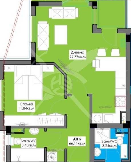 Двустаен апартамент в Бургас, Крайморие - 66 кв.м за 1303 €/кв.м - Снимка #1