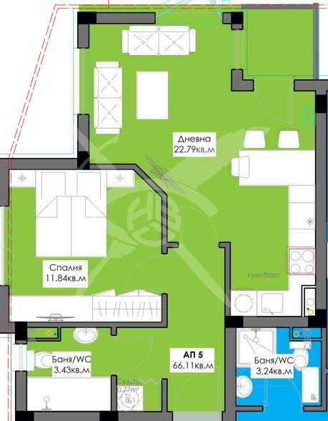 Двустаен апартамент в Бургас, Крайморие - 66 кв.м за 1303 €/кв.м - Снимка #1