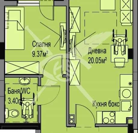 Двустаен апартамент в Бургас, Меден рудник - зона А - 48 кв.м за 549 €/кв.м - Снимка #1