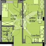 Двустаен апартамент в Бургас, Меден рудник - зона А - 48 кв.м за 1075 €/кв.м - Снимка #1