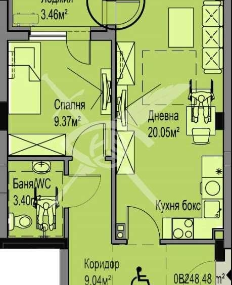 Двустаен апартамент в Бургас, Меден рудник - зона А - 48 кв.м за 1075 €/кв.м - Снимка #1