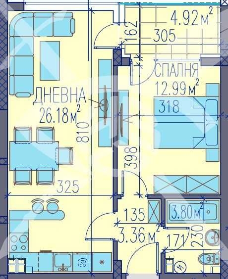 Двустаен апартамент в Пловдив, Изгрев - 72 кв.м за 821 €/кв.м - Снимка #1