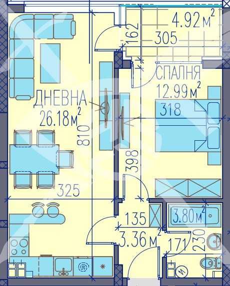 Двустаен апартамент в Пловдив, Изгрев - 72 кв.м за 821 €/кв.м - Снимка #1