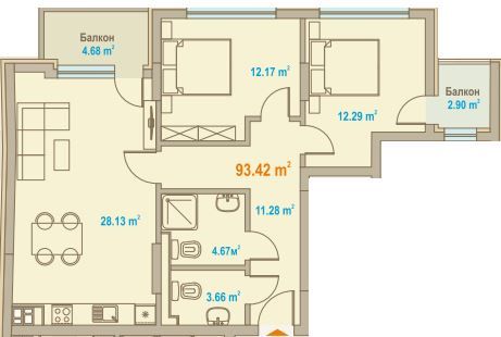 Тристаен апартамент в София, Зона Б-19 - 129 кв.м за 2580 €/кв.м - Снимка #1