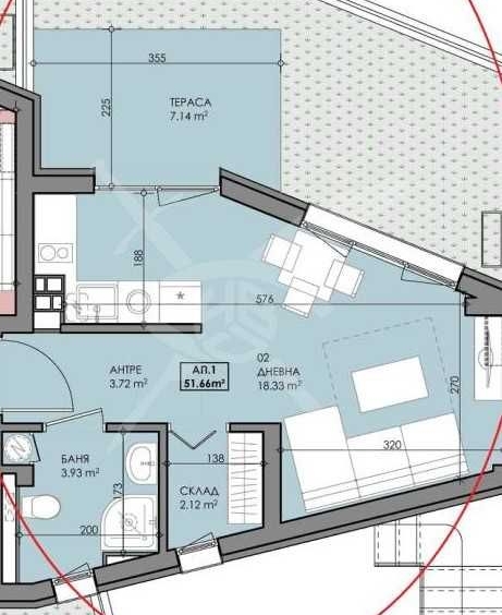 Едностаен апартамент в Созопол - 67 кв.м за 887 €/кв.м - Снимка #1