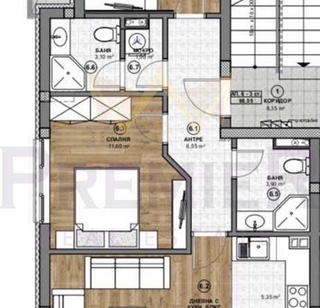 Тристаен апартамент в София, Бъкстон - 104 кв.м за 2452 €/кв.м - Снимка #1
