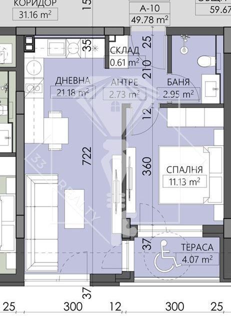 Двустаен апартамент в Пловдив, Младежки Хълм - 59 кв.м за 1605 €/кв.м - Снимка #1