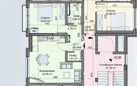 Двустаен апартамент в Перник, Център - 72 кв.м за 829 €/кв.м - Снимка #1