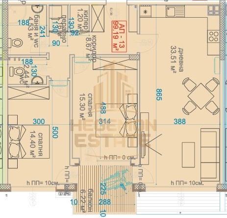 Тристаен апартамент в Варна, Виница - 117 кв.м за 1792 €/кв.м - Снимка #1