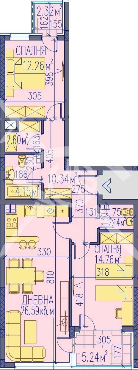 Тристаен апартамент в Пловдив, Изгрев - 109 кв.м за 1267 €/кв.м - Снимка #1