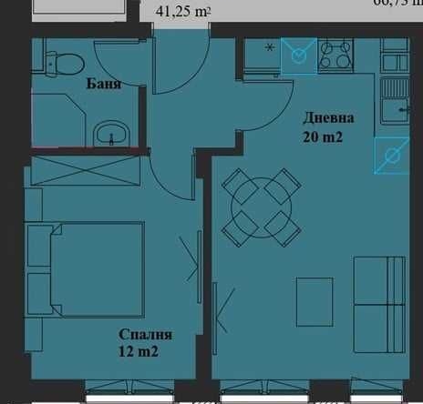 Двустаен апартамент в София, Банишора - 42 кв.м за 1203 €/кв.м - Снимка #1