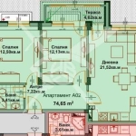 Тристаен апартамент в Айтос - 74 кв.м за 1004 €/кв.м - Снимка #1