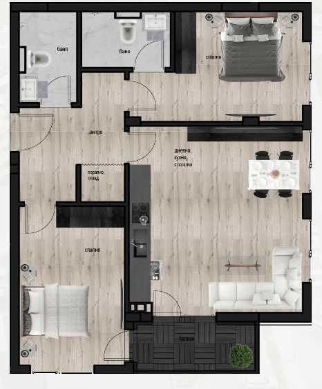 Тристаен апартамент в Пловдив, Кючук Париж - 71 кв.м за 1212 €/кв.м - Снимка #1