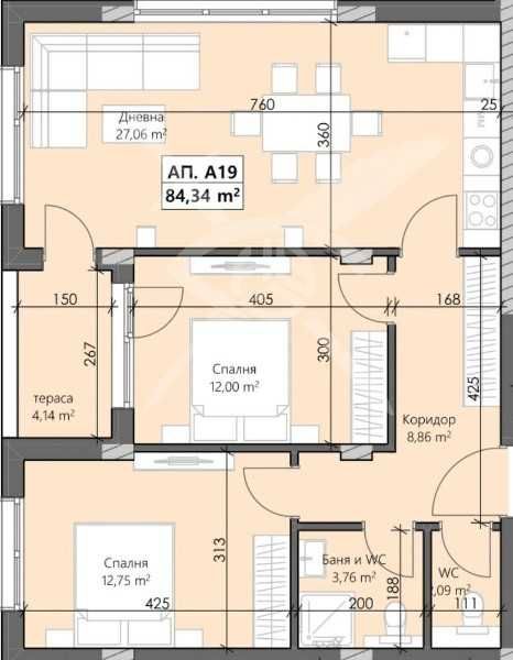 Тристаен апартамент в Пловдив, Захарна фабрика - 102 кв.м за 485 €/кв.м - Снимка #1