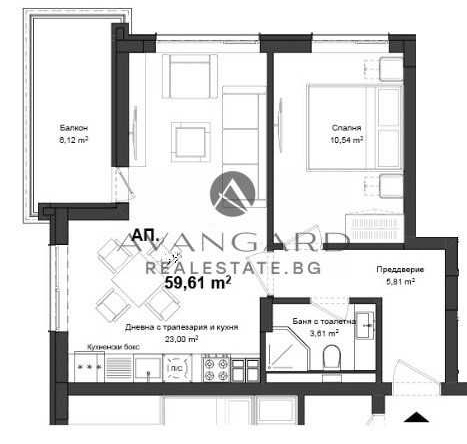 Двустаен апартамент в Пловдив, Кършияка - 71 кв.м за 919 €/кв.м - Снимка #1