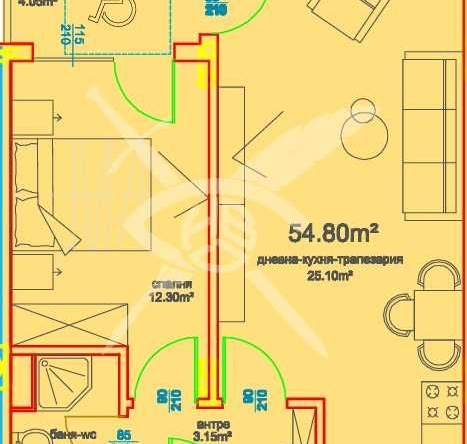 Двустаен апартамент в Бургас, Меден рудник - зона А - 61 кв.м за 879 €/кв.м - Снимка #1