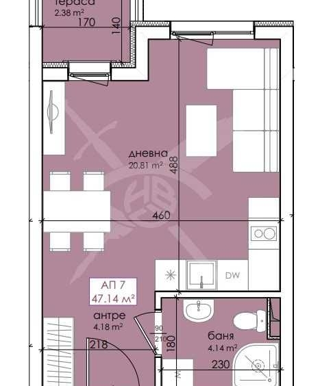 Едностаен апартамент в Созопол - 47 кв.м за 1405 €/кв.м - Снимка #1