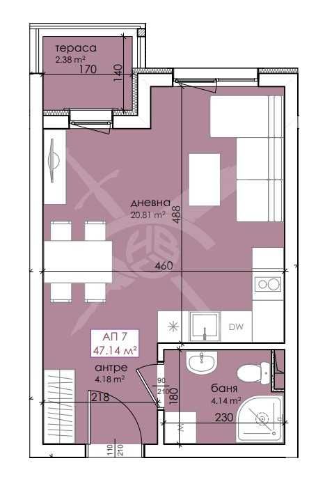 Едностаен апартамент в Созопол - 47 кв.м за 1405 €/кв.м - Снимка #1