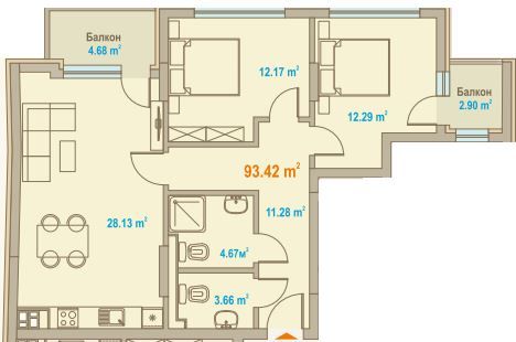 Тристаен апартамент в София, Зона Б-19 - 129 кв.м за 2580 €/кв.м - Снимка #1
