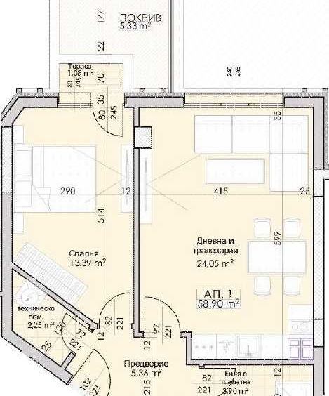 Двустаен апартамент в Пловдив, Център - 72 кв.м за 1006 €/кв.м - Снимка #1