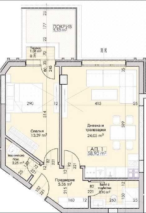 Двустаен апартамент в Пловдив, Център - 72 кв.м за 1006 €/кв.м - Снимка #1