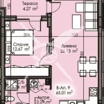 Двустаен апартамент в Бургас, Изгрев - 65 кв.м за 587 €/кв.м - Снимка #1
