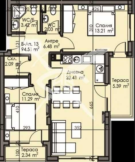 Тристаен апартамент в Бургас, Изгрев - 94 кв.м за 1308 €/кв.м - Снимка #1