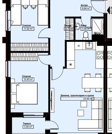 Тристаен апартамент в Асеновград - 83 кв.м за 757 €/кв.м - Снимка #1